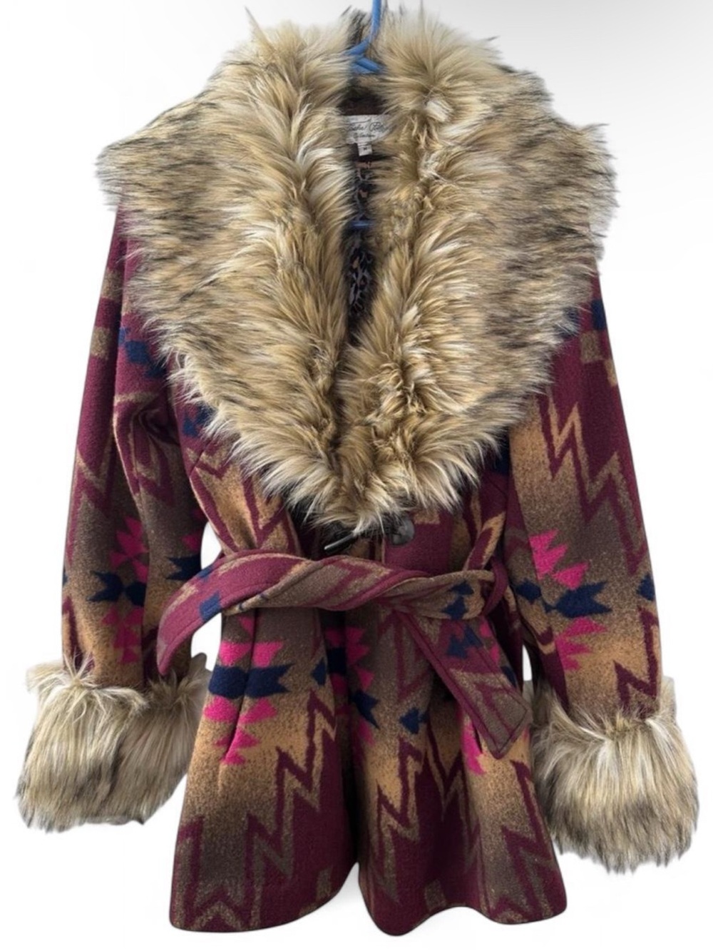 Tasha Polizzi Mulberry Plains Jacket M Faux Fur Southwestern Western Coat